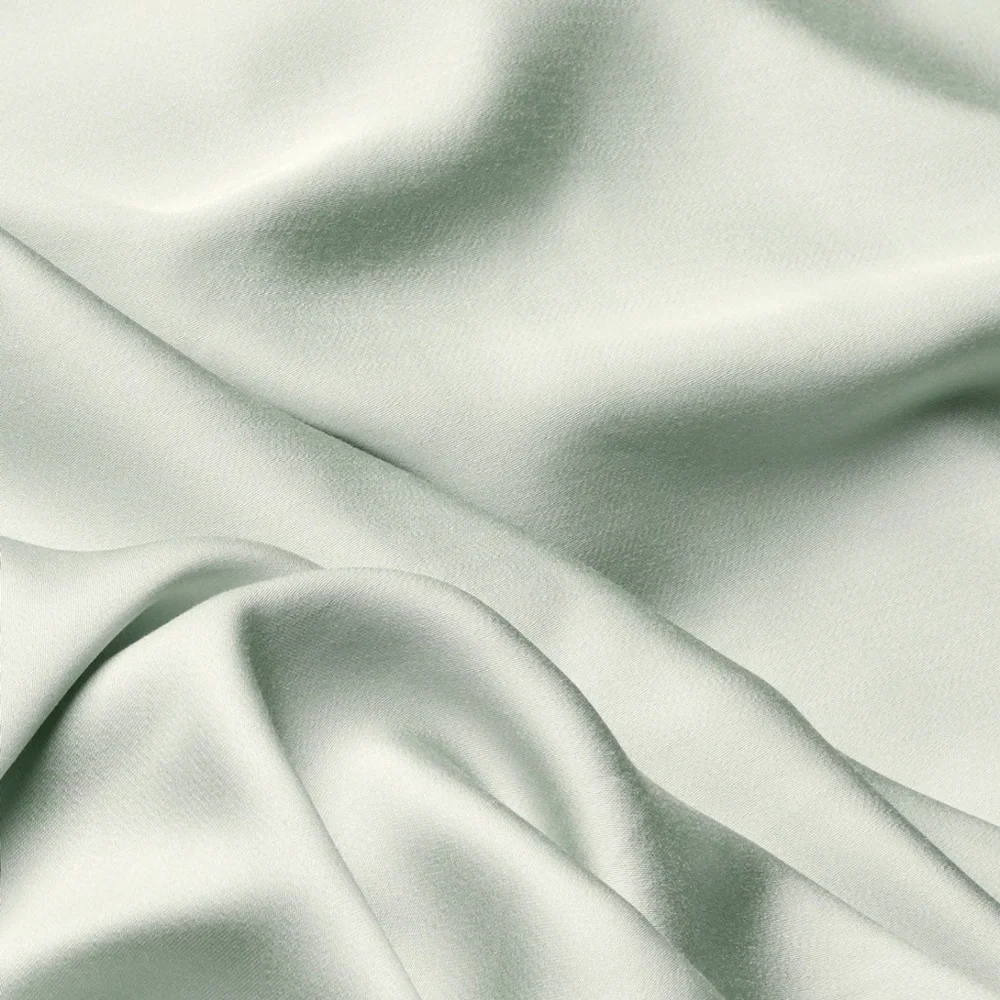 Cozy Earth Bamboo Flat Sheet Luxury Satin, Light Green, Queen